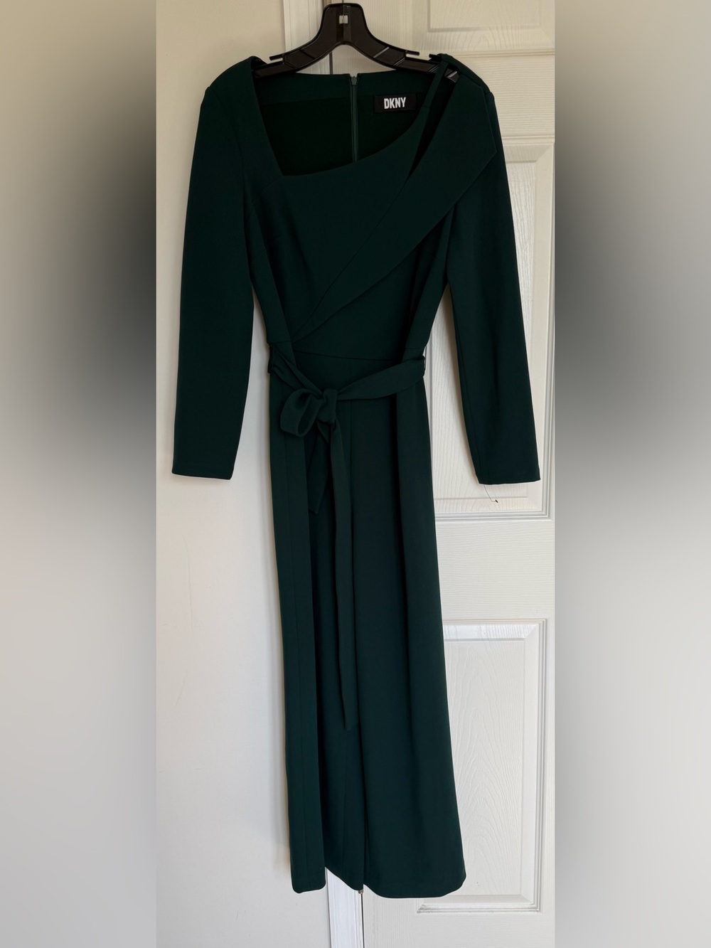 DKNY Deep Green Long Sleeve Belted jumpsuit